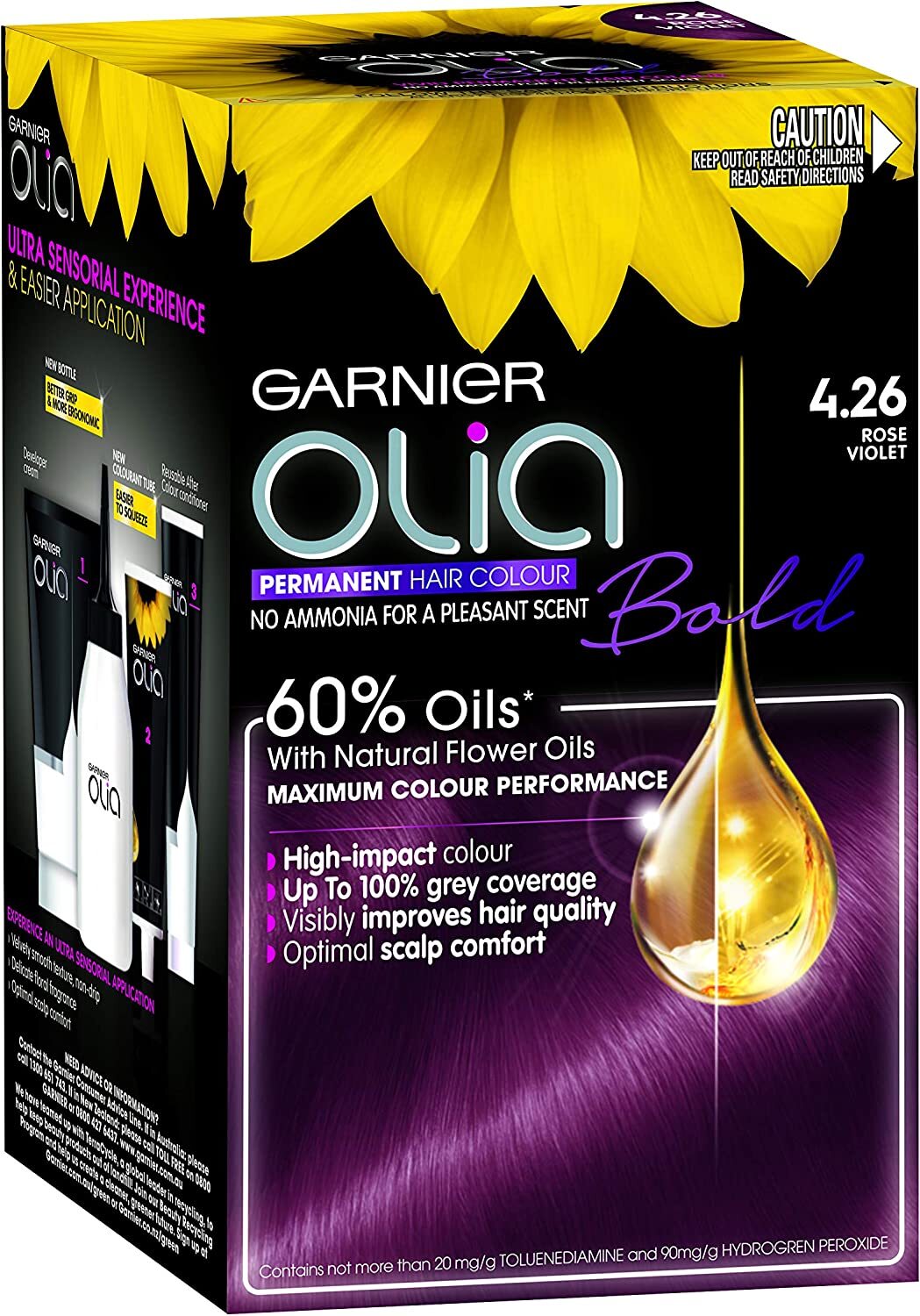 Garnier Olia Permanent Hair Colour Bold No Ammonia Rose Violet Garnier Olia Permanent Hair Colour Bold No Ammonia Rose Violet