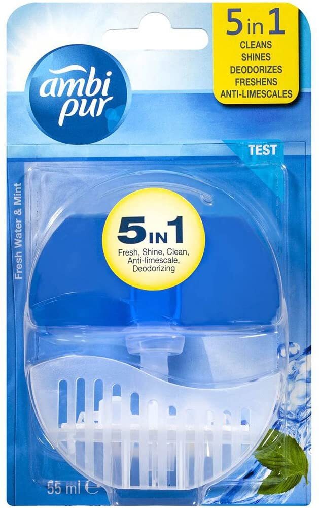 Ambi Pur 5 in 1 Toilet Rim Cage Fresh Water/Mint Cleaner/Anti Limescale
