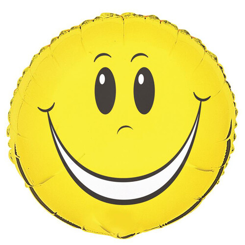 Smiley Face Foil Balloon Packaged 45cm (18")