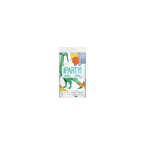 Partying Dino Plastic Tablecover 1.37m x 2.13m