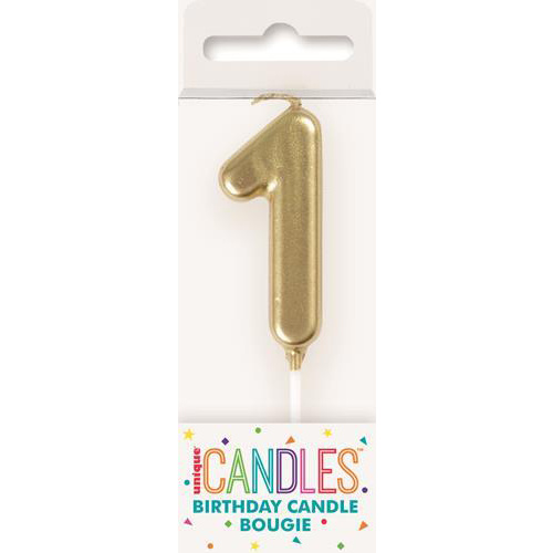 Mini Gold Number 1 Pick Candle