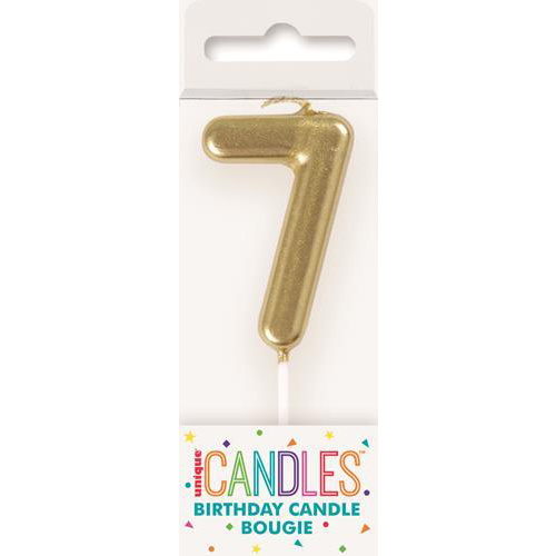 Mini Gold Number 7 Pick Candle