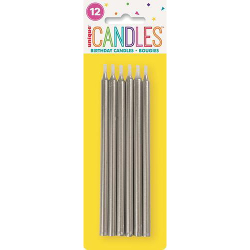 5" Silver Candles 12pc