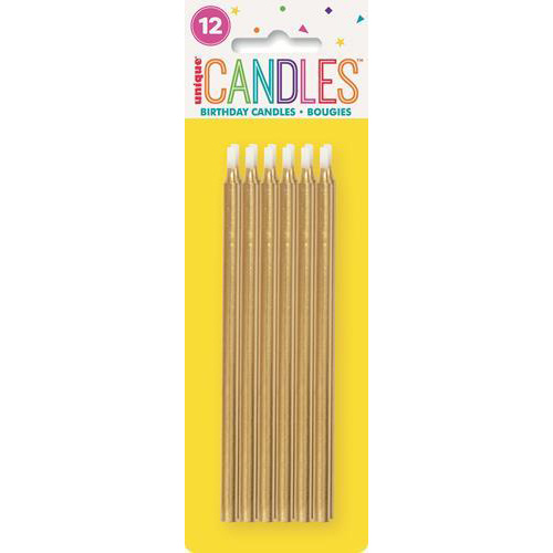 5" Gold Candles 12pc
