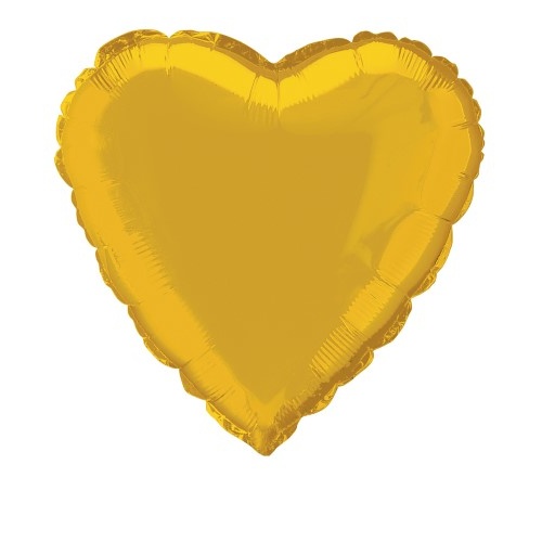 18" Gold Heart  Foil Balloon 45cm