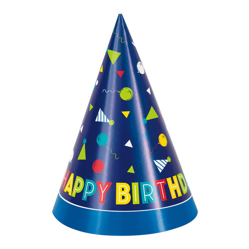 Happy Birthday Party Hats 8pcs