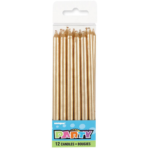 Gold Candles 12.5cm pack of 12