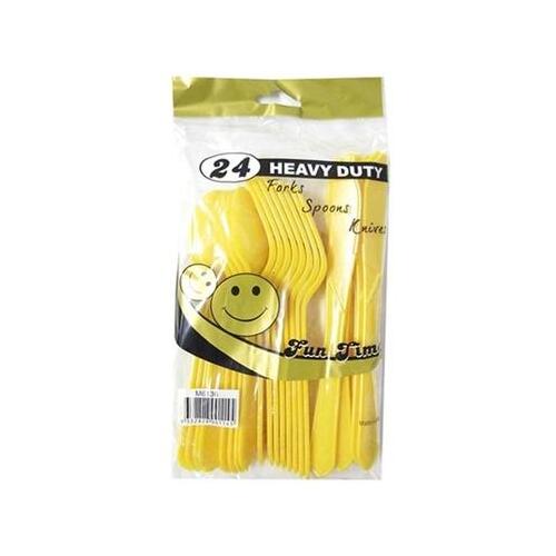 Yellow Cutlery Set 24pk 