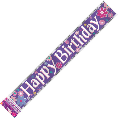 Foil Happy Birthday Banner Blossom 3.65m