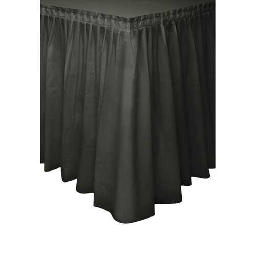 Bright Black Plastic Tableskirt 73cm x 4.3m