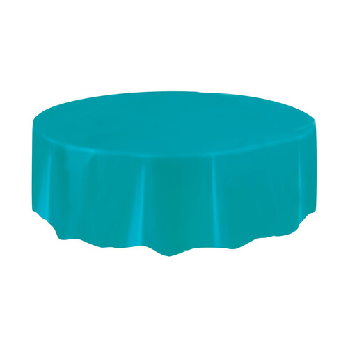 Plastic Table Cover Round Teal CARIBBEAN 213CM (84")