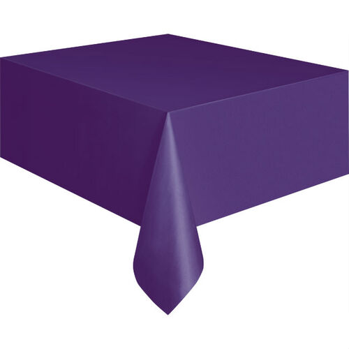 Deep Purple Plastic Table Cover Rectangle 