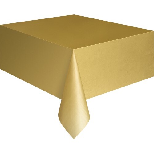 Plastic Table Cover Rectangle Gold 