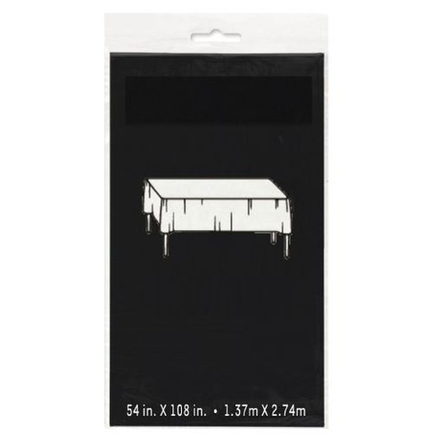 Plastic Table Cover Rectangle Black
