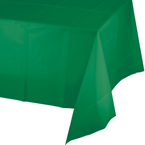 Emerald Green Plastic Table Cover Rectangle 