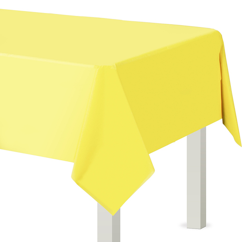 Soft Yellow Plastic Table Cover Rectangle 