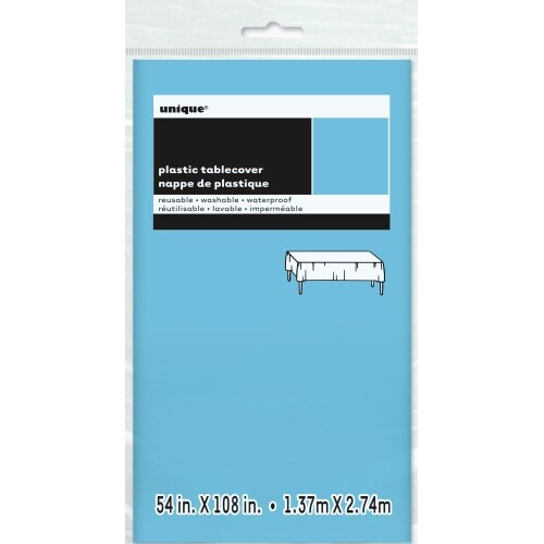 Plastic Table Cover Baby Blue Rectangle 