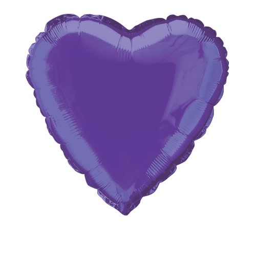 18" Purple  Heart Foil Balloon 45cm