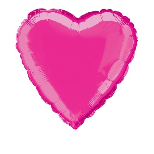 18" Hot Pink Heart Foil Balloon 45cm