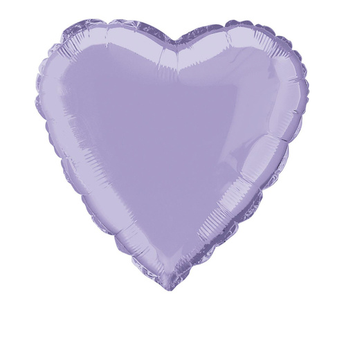 18" Lavender Heart Foil Balloon 45cm