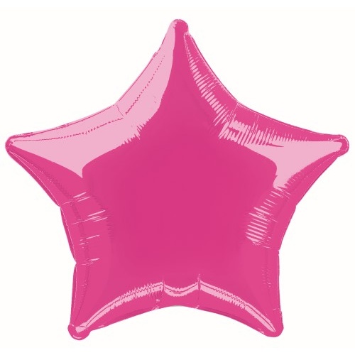20" Hot Pink Star Foil Balloon 50cm