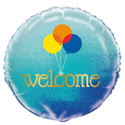 Blue Ombre Welcome 45cm (18") Foil Balloon