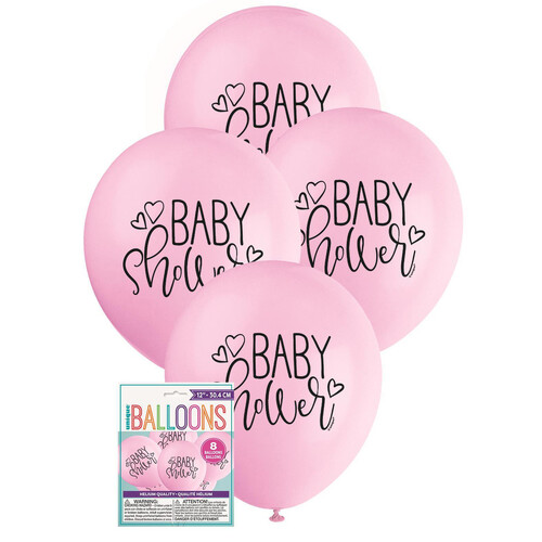 Baby Shower Balloon Pink 30cm (12") 8pk