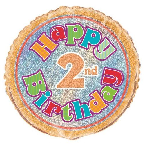 Happy 2nd Birthday Foil Balloon 45cm 18"