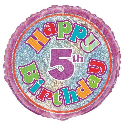 Happy 5th Birthday Foil Balloon 45cm 18"