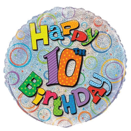 Happy 10th Birthday Foil Balloon 45cm 18"