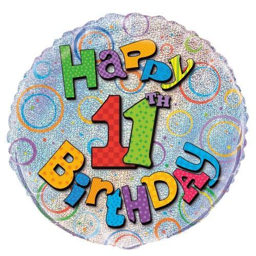 Happy 11th Birthday Foil Balloon 45cm 18"