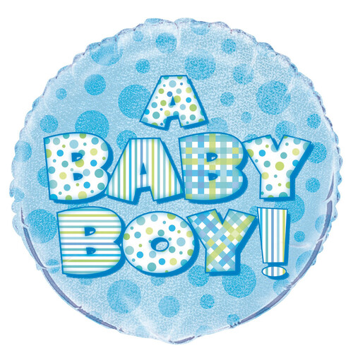 Baby Boy 45cm (18") FOIL PRISMATIC BALLOONS