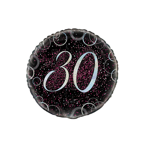 Glitz Pink 30th Birthday Foil Balloon 45cm