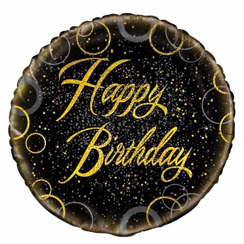 Glitz Gold Happy Birthday 45cm (18") Foil Balloon Prismatic