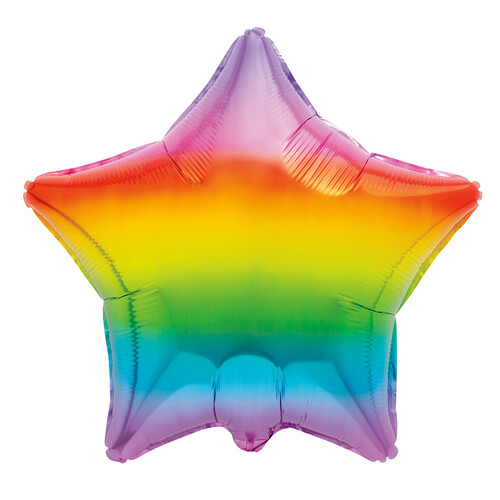 18" Gradient Rainbow Star 45cm  Foil Balloon Packaged