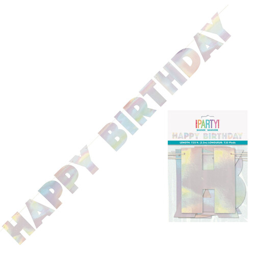 Iridescent Foil Happy Birthday Banner
