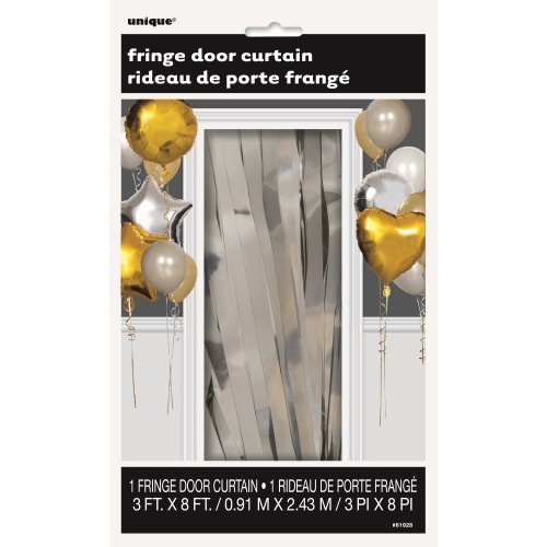 Metallic Silver Foil Fringe Party Door Curtain