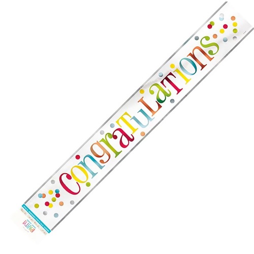 Congratulations Colourful Foil Banner 3.65m (12')