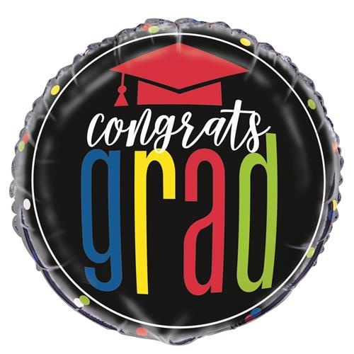 Congrats Grad 45cm (18") Foil Balloon Packaged