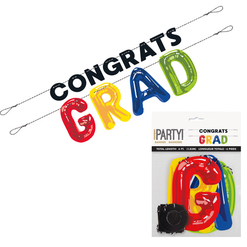 Congrats Grad 2 Piece Letter Banner 1.8m (6')