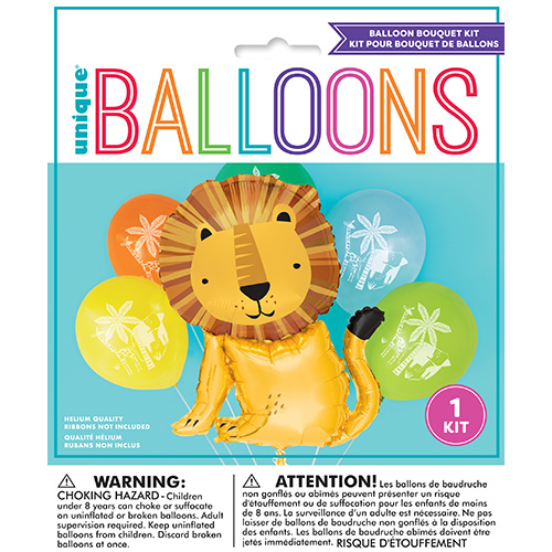 6 Balloons Lion Bouquet Kit