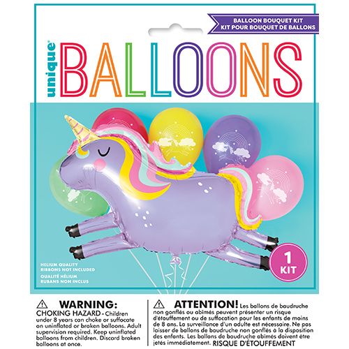 6 Balloons Unicorn Bouquet Kit