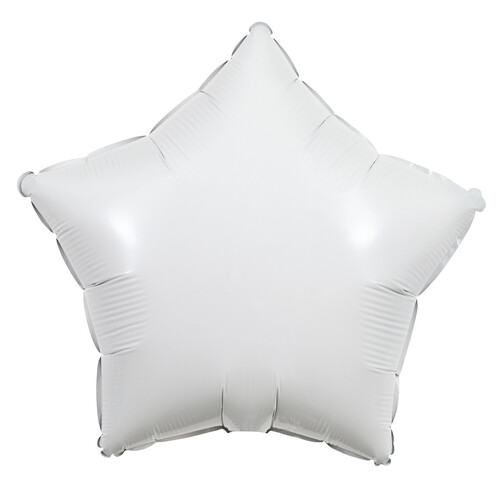 18" White Star Foil Balloon 45cm