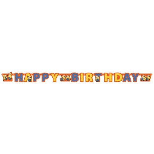 Minions Illustrated Letter Happy Birthday Banner