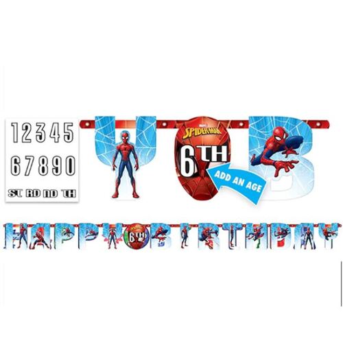 Spider-Man Webbed Wonder Jumbo Add-An-Age Letter Banner