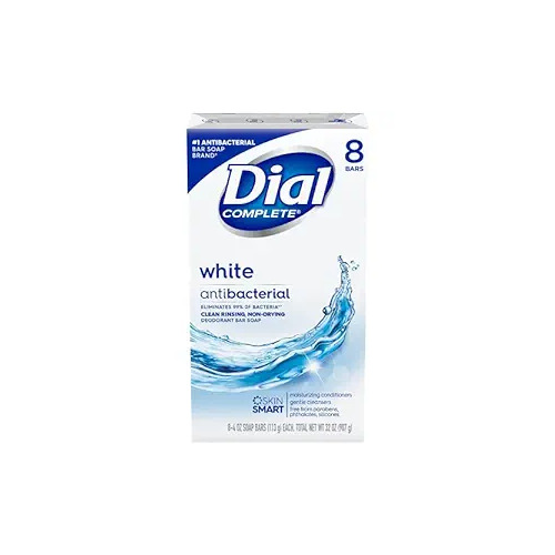 Dial White Antibacterial Dedorant Soap 8pk