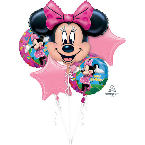 Minnie Mouse Birthday Foil Balloon Bouquet 5pk