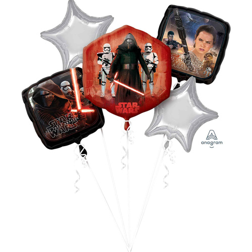 Foil Bouquet Star Wars The Force Awakens Birthday Balloons 5pc