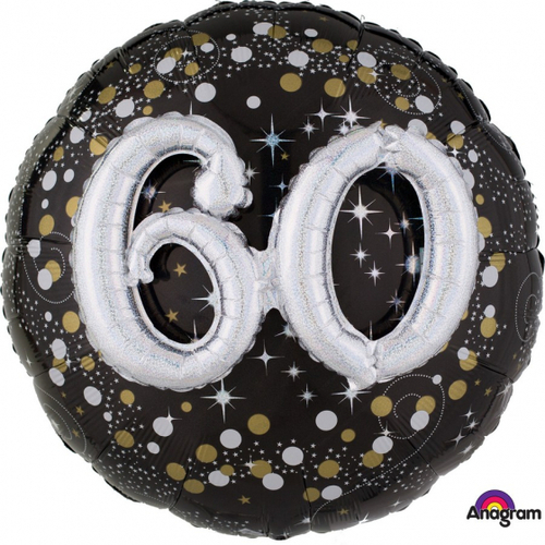 Multi-Balloon Holographic Sparkling Birthday 60 P75
