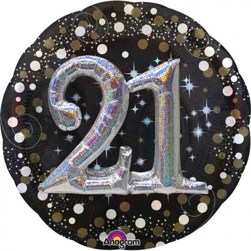 Multi-Balloon Holographic Sparkling Birthday 21 P75